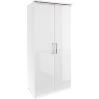 Kleiderschrank 2 Türen OLMO-83 in weiß mit Fronten in Hochglanz, b/h/t: ca. 90/217/63 cm von LOMADOX