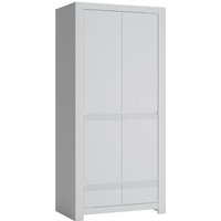 Kleiderschrank 2-türig mit Schubladen weiß NAVA-129 von LOMADOX