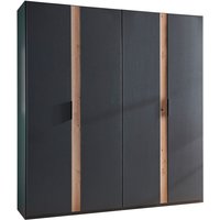 Kleiderschrank 200 cm breit modern in grau mit Eiche RONDA-43 von LOMADOX