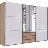 Kleiderschrank mit 2 Spiegeltüren Eiche mit Glasfornt weiß, MIDLAND-43 Kleiderschrank mit 2 Spiegeltüren Eiche mit Glasfornt weiß, MIDLAND-43 von LOMADOX