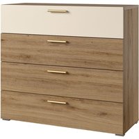 Kommode 100 cm breit in Eiche mit beige VARESE-83 von LOMADOX