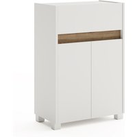 Kommode Unterschrank Seitenschrank CORATO-80 in weiß mit Blende in Wildeiche Nb. von LOMADOX