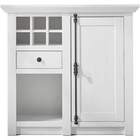 Kommode WINGST-61 Highboard im Landhaus Stil Dekor Pinie weiß Nb. mit Flaschenregal B/H/T ca. 105x100x45cm von LOMADOX
