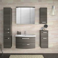Komplettset Badmöbel im Dekor Graphit Struktur quer FES-4010-66 mit gerundetem Waschtisch und Soft-Close - b/h/t: 174x200x46cm Komplettset Badmöbel im Dekor Graphit Struktur quer FES-4010-66 mit gerundetem Waschtisch und Soft-Close - b/h/t: 174x200x46cm von LOMADOX