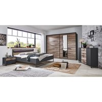 Komplettset Schlafzimmer mit Kommode WISMAR-43 in graphit mit Flagstaff Eiche Nb. Komplettset Schlafzimmer mit Kommode WISMAR-43 in graphit mit Flagstaff Eiche Nb. von LOMADOX