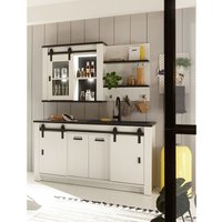 Küchen Set inkl. Spülschrank, Hängeschrank und Wandregal SHELTON-61 in Pinie weiß Nb. mit anthrazit Küchen Set inkl. Spülschrank, Hängeschrank und Wandregal SHELTON-61 in Pinie weiß Nb. mit anthrazit von LOMADOX