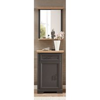 Landhaus Schuhschrank & Spiegel Set JÜLICH-36 in graphit mit Artisan Eiche, b/h/t: ca. 65/200/41 cm Landhaus Schuhschrank & Spiegel Set JÜLICH-36 in graphit mit Artisan Eiche, b/h/t: ca. 65/200/41 cm von LOMADOX