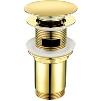 Lomadox - Ablaufventil gold mit und ohne Überlauf mit Pop-Up Funktion b/h/t 6,8/7,5/4,2 cm von LOMADOX