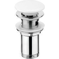 Lomadox - Ablaufventil weiß mit und ohne Überlauf mit Pop-Up Funktion b/h/t 6,8/7,5/4,2 cm von LOMADOX