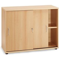 Lomadox - Aktenschrank TYP4000 Buche hell Nachbildung, 2OH, Schiebetüren, H=76cm, b x h x t: ca. 100 x 76 x 39,5 cm von LOMADOX