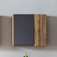 Lomadox - Bad Hängeschrank 2-türig in Wotan Eiche Nb. mit grau matt VASTO-03-GREY, b/h/t ca. 65/64/20 cm von LOMADOX