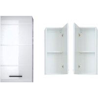 Lomadox - Badezimmer Hängeschrank LISBOA-19 in Weiß Hochglanz, b/h/t: ca. 30/77/23 cm von LOMADOX