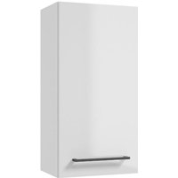 Lomadox - Badezimmer Hängeschrank mit Metallgriff in schwarz, 22 cm tief, in weiß Hochglanz MESSINA-107, b/h/t: ca. 30/60/22 cm von LOMADOX