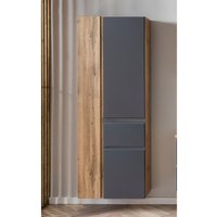 Lomadox - Badezimmer Hochschrank mit Schublade 65cm VASTO-03-GREY in Wotan Eiche Nb. mit grau matt, b/h/t ca. 65/180/35 cm Lomadox - Badezimmer Hochschrank mit Schublade 65cm VASTO-03-GREY in Wotan Eiche Nb. mit grau matt, b/h/t ca. 65/180/35 cm von LOMADOX