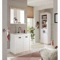 Lomadox - Badezimmer Komplett Set FERNA-61 in Pinie weiß Nb. mit Absetzungen in Pinie dunkel Nb., b/h/t: ca. 166/200/46 cm Lomadox - Badezimmer Komplett Set FERNA-61 in Pinie weiß Nb. mit Absetzungen in Pinie dunkel Nb., b/h/t: ca. 166/200/46 cm von LOMADOX