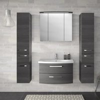 Lomadox - Badezimmer Set in Graphit Struktur FES-4010-66 mit Waschtisch, Spiegelschrank, 3 Hängeschränken - b/h/t: 174x200x46cm Lomadox - Badezimmer Set in Graphit Struktur FES-4010-66 mit Waschtisch, Spiegelschrank, 3 Hängeschränken - b/h/t: 174x200x46cm von LOMADOX