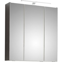 Badezimmer Spiegelschrank, 65 cm breit, QENA-66 in Quarzgrau Matt Touch, b/h/t ca. 65/70/16 cm - grau von LOMADOX