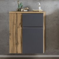 Lomadox - Badezimmer Unterschrank 65cm in Wotan Eiche Nb. mit grau matt VASTO-03-GREY, b/h/t ca. 65/79/35 cm Lomadox - Badezimmer Unterschrank 65cm in Wotan Eiche Nb. mit grau matt VASTO-03-GREY, b/h/t ca. 65/79/35 cm von LOMADOX