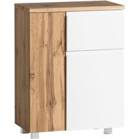 Lomadox - Badezimmer Unterschrank 65cm in Wotan Eiche Nb. mit weiß matt VASTO-03-WHITE, b/h/t ca. 40/79/35 cm Lomadox - Badezimmer Unterschrank 65cm in Wotan Eiche Nb. mit weiß matt VASTO-03-WHITE, b/h/t ca. 40/79/35 cm von LOMADOX