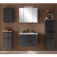 Lomadox - Badmöbel Komplettset mit LED-Spiegelschrank & Waschbecken in dunkelgrau MARLING-03, b/h/t ca. 200/200/47 cm von LOMADOX