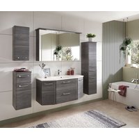 Lomadox - Badmöbel Set ALINA-66 mit Mineralmarmor-Waschtisch in Graphit Struktur quer Nachb. - b/h/t: 215/195/48cm von LOMADOX