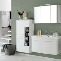 Lomadox - Badmöbel Set FLORIDO-03 Hochglanz weiß, Waschtisch mit 2 Türen, LED-Spiegelschrank, b x h x t: ca. 180 x 200 x 47 cm von LOMADOX