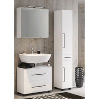 Badmöbel Set MANLY-03 in weiß 70 cm 3-Teilig inkl. LED-Spiegelschrank von LOMADOX