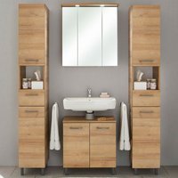 Lomadox - Badmöbel-Set RECIFE-66 in Riviera Eiche mit grauer Kante, Spiegelschrank mit led - b/h/t: 150x200x33cm Lomadox - Badmöbel-Set RECIFE-66 in Riviera Eiche mit grauer Kante, Spiegelschrank mit led - b/h/t: 150x200x33cm von LOMADOX