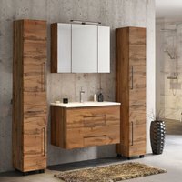 Lomadox - Badmöbel Set in Wotaneiche mit 80cm Waschtisch MANLY-03 LED-Spiegelschrank & 2 Hochschränke, BxHxT ca. 170x195x47cm Lomadox - Badmöbel Set in Wotaneiche mit 80cm Waschtisch MANLY-03 LED-Spiegelschrank & 2 Hochschränke, BxHxT ca. 170x195x47cm von LOMADOX