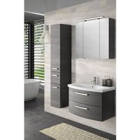 Lomadox - Badmöbel Waschplatz-Set in Graphit Struktur FES-4010-66 mit 80cm Keramik Waschtisch, Spiegelschrank inkl. led & Hochschrank Lomadox - Badmöbel Waschplatz-Set in Graphit Struktur FES-4010-66 mit 80cm Keramik Waschtisch, Spiegelschrank inkl. led & Hochschrank von LOMADOX