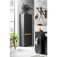 Lomadox - Badschrank Set CORATO-80 in anthrazit mit Absetzungen in Wildeiche Nb. von LOMADOX