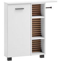 Lomadox - Badschrank mit Toilettenpapierhalter weiß matt, Akustikpaneel-Optik KANE-80 von LOMADOX