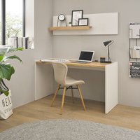 Büromöbel Set weiß mit Eiche CRISP-61 modern 2-teilig mit Schreibtisch - weiß von LOMADOX