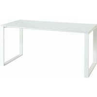 Lomadox - Design Büro Schreibtisch 160cm mit Glas-Platte MONTERO-01 weiß mit Metallgestell BxHxT ca.160x75x80cm von LOMADOX