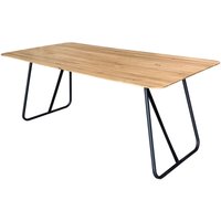 Lomadox - Esstisch 160x90cm mit runder Kante, Wildeiche massiv geölt, Metallfußgestell, TISDALE-69 Lomadox - Esstisch 160x90cm mit runder Kante, Wildeiche massiv geölt, Metallfußgestell, TISDALE-69 von LOMADOX