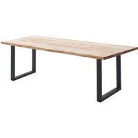 Esstisch 220x100 cm mit Baumkante, U-Gestell, Eiche massiv geölt, PARACATU-06 Esstisch 220x100 cm mit Baumkante, U-Gestell, Eiche massiv geölt, PARACATU-06 von LOMADOX