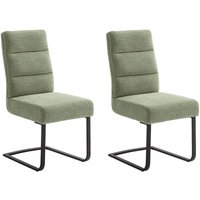 Esszimmer Freischwingerstuhl 2er Set SVELVIK-05 mit Metallgriff in olive, b/h/t ca. 47/96/64 cm von LOMADOX