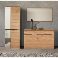 Lomadox - Garderoben Set 3-teilig Wandspiegel Sideboard Garderobenschrank MANRESA-36 in Artisan Eiche Nb. mit Graphit Lomadox - Garderoben Set 3-teilig Wandspiegel Sideboard Garderobenschrank MANRESA-36 in Artisan Eiche Nb. mit Graphit von LOMADOX
