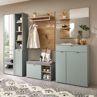 Lomadox - Garderoben Set mit Schuhbank grün matt mit Eiche BLISS-36, 5-teilig Lomadox - Garderoben Set mit Schuhbank grün matt mit Eiche BLISS-36, 5-teilig von LOMADOX