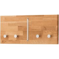 Garderobenpaneel Eiche massiv 50 cm 1 Klapphaken CUENCA-137 - braun von LOMADOX