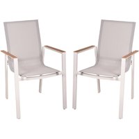Lomadox - Gartenstuhl 2er Set stapelbar weiß, MAINAU-120 von LOMADOX