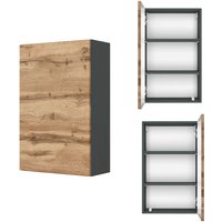 Lomadox - Hängeschrank Badmöbel 40 cm LAURIA-03 in Graphitgrau mit Wotaneiche Nb., BxHxT: ca. 40x64x20 cm von LOMADOX