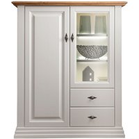 Lomadox - Highboard, Kiefer weiß mit Eiche, ESBJERG-69 von LOMADOX