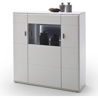 Lomadox - Highboard Vitrine weiß matt 120 cm ALIA-05 mit Beleuchtung von LOMADOX