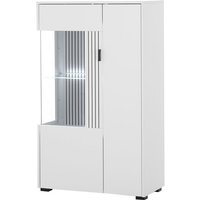 Lomadox - Highboard mit Glastür links weiß matt mit schwarz gerillt HUNTER-61 Lomadox - Highboard mit Glastür links weiß matt mit schwarz gerillt HUNTER-61 von LOMADOX