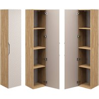 Lomadox - Hochschrank 1-türig in Eiche mit beige OLUO-56-BEIGE von LOMADOX