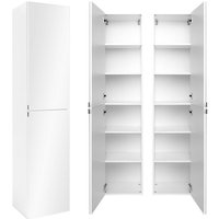 Lomadox - Hochschrank mit 2 Spiegeltüren FLORIDO-03 weiß, b x h x t: ca. 40 x 180 x 35 cm von LOMADOX