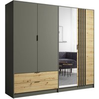 Lomadox - Kleiderschrank 220 cm breit modern in grau mit Eiche RAGUSA-166 von LOMADOX