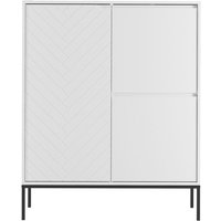 Kommode 102 cm breit in weiß matt mit gefräster Front ANGERA-140 von LOMADOX