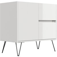 Lomadox - Kommode mit 79 cm Breite in weiß Hochglanz mit 1 Tür & 2 Schubladen - INDIANAPOLIS-02 Lomadox - Kommode mit 79 cm Breite in weiß Hochglanz mit 1 Tür & 2 Schubladen - INDIANAPOLIS-02 von LOMADOX